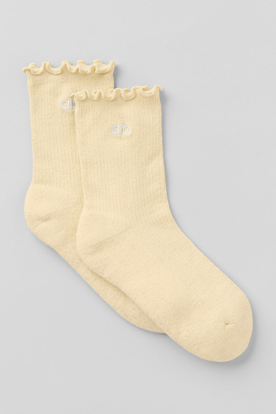 Women's Lettuce Edge Sock - Candlelight Yellow