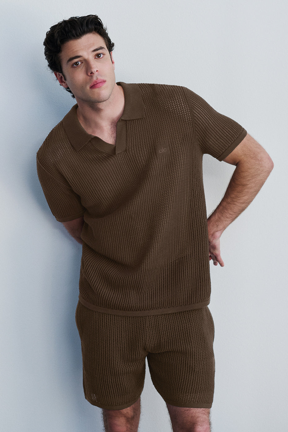 Open-Knit Polo - Espresso