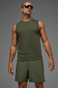 Conquer Muscle Tank - Green Olive