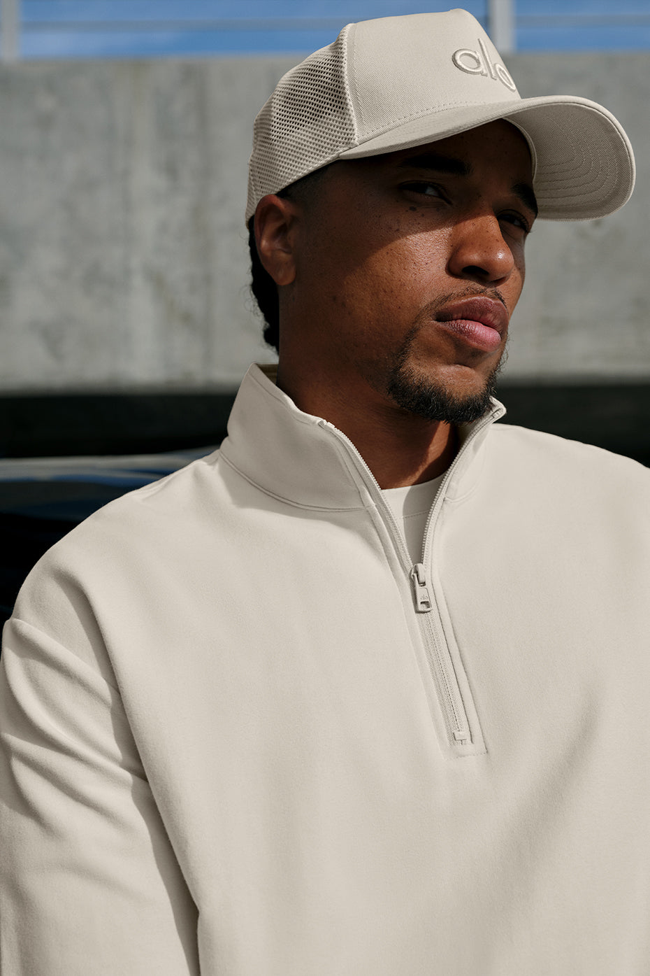 Double Take Long Sleeve 1/4 Zip - Bone