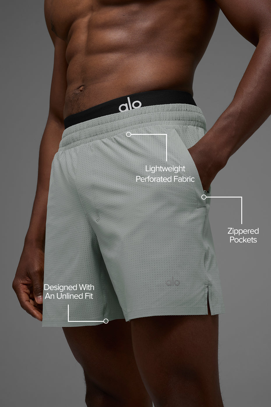 5" Traction Running Short - Lunar Grey