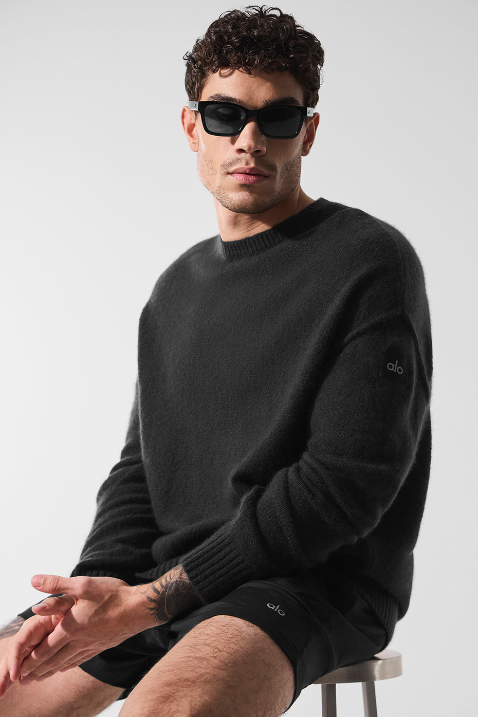 Unisex Wool Cashmere New Class Crewneck Sweater - Black