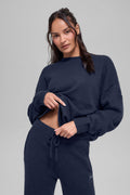 Unisex Wool Cashmere New Class Crewneck Sweater - Navy