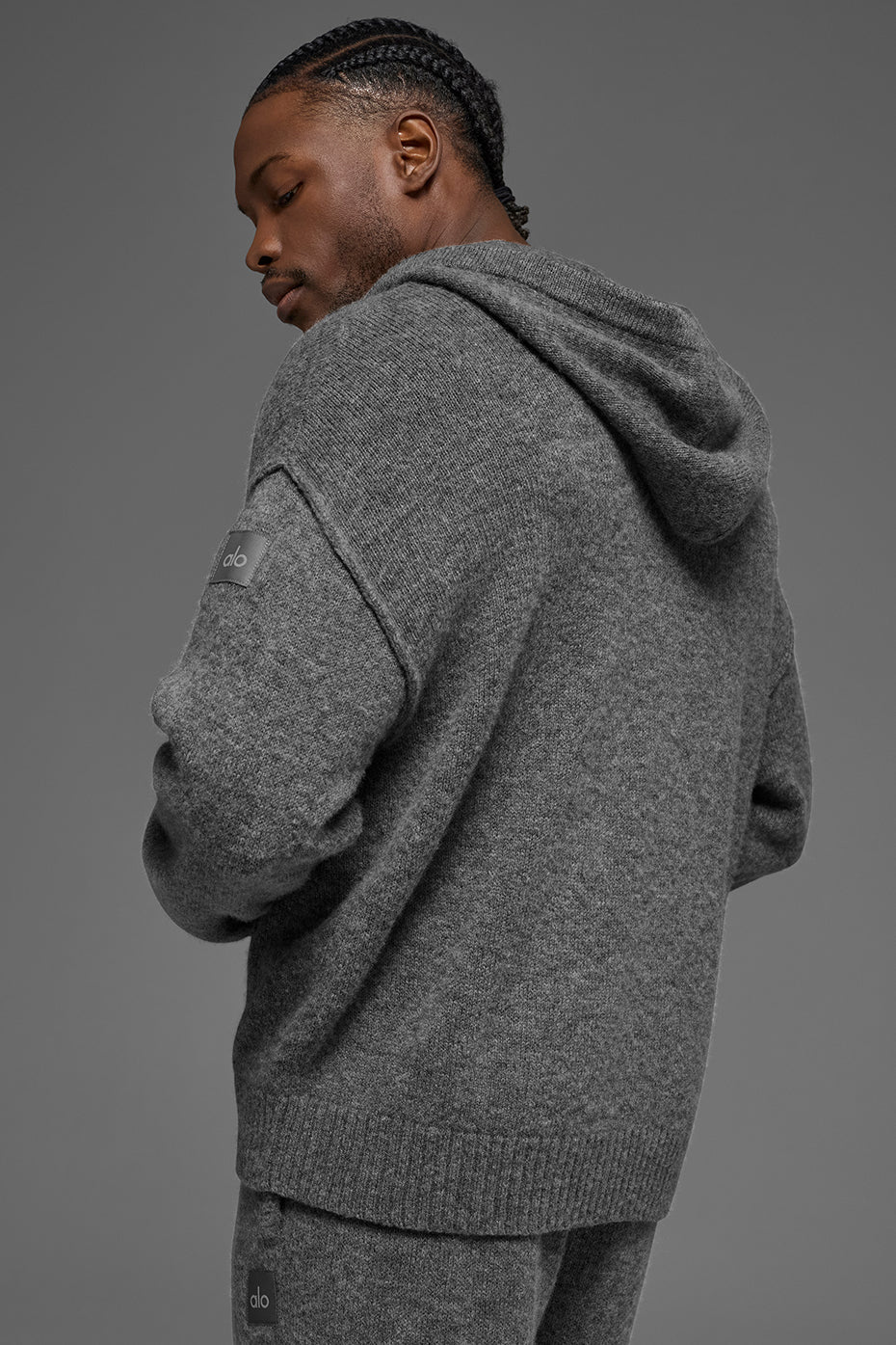 Wool Cashmere New Class Full Zip Hoodie - Platinum Grey