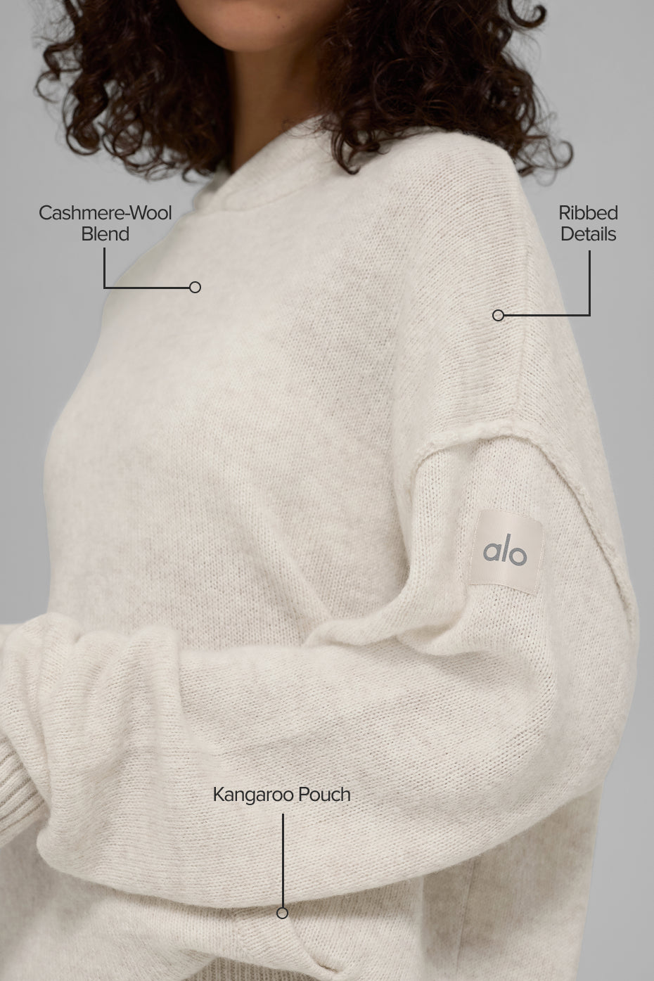 Wool Cashmere New Class Hoodie - Bone Heather