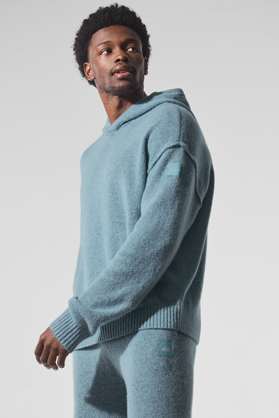 Wool Cashmere New Class Hoodie - Celestial Blue Granite Heather