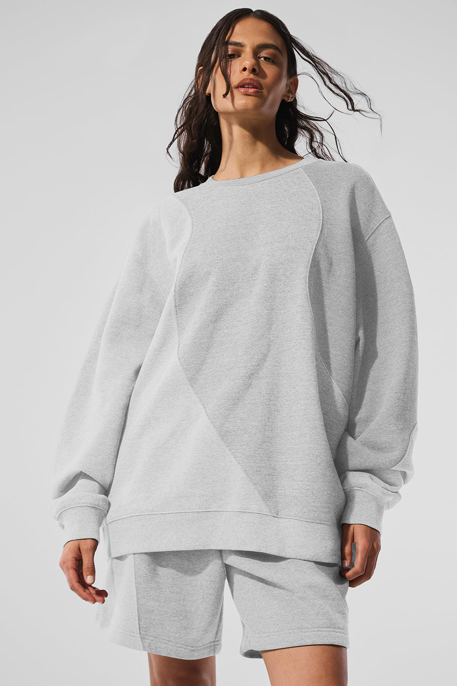 Make Waves Crew Neck Pullover - Athletic Heather Grey Tonal
