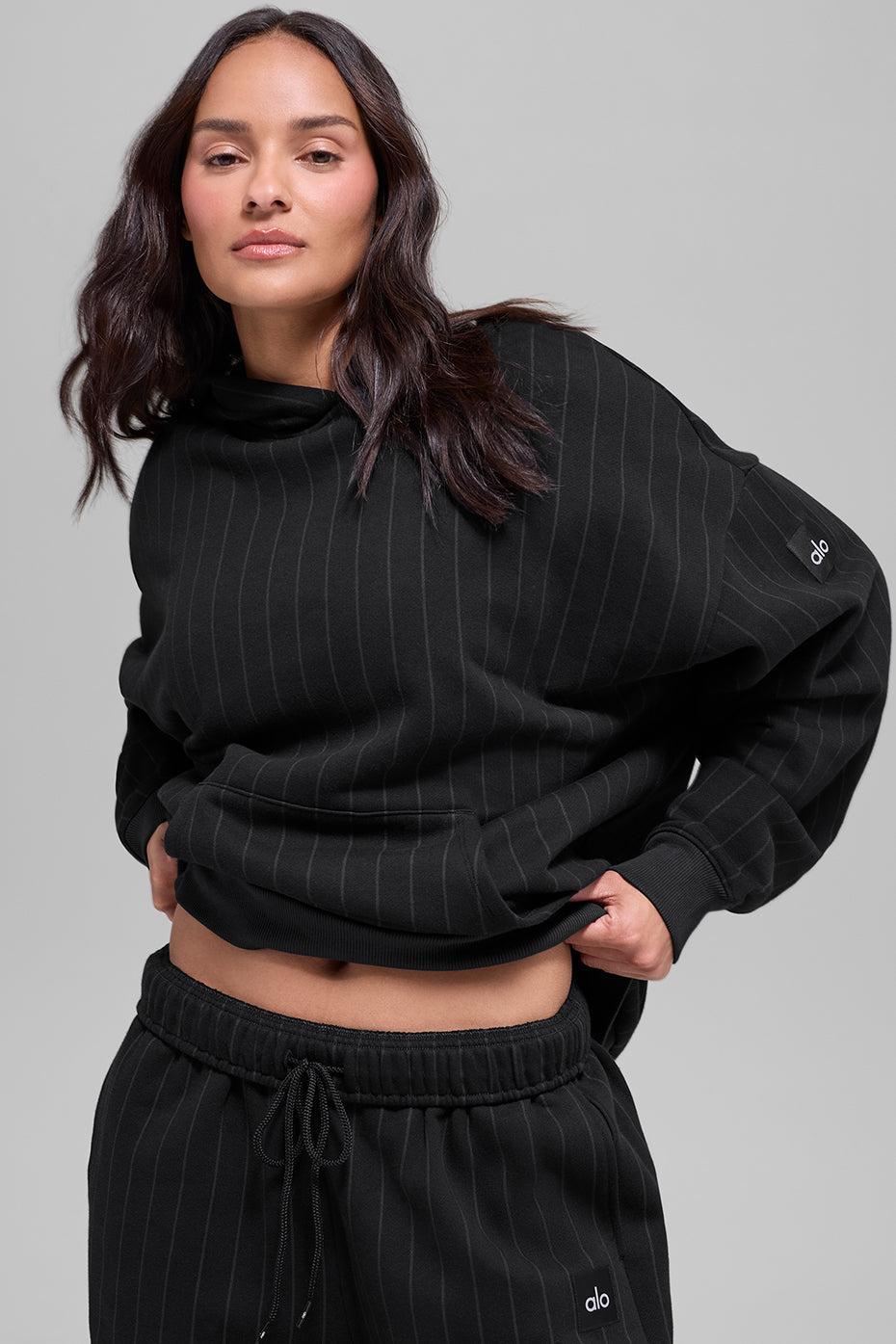 Pinstripe Hoodie - Black Pinstripe
