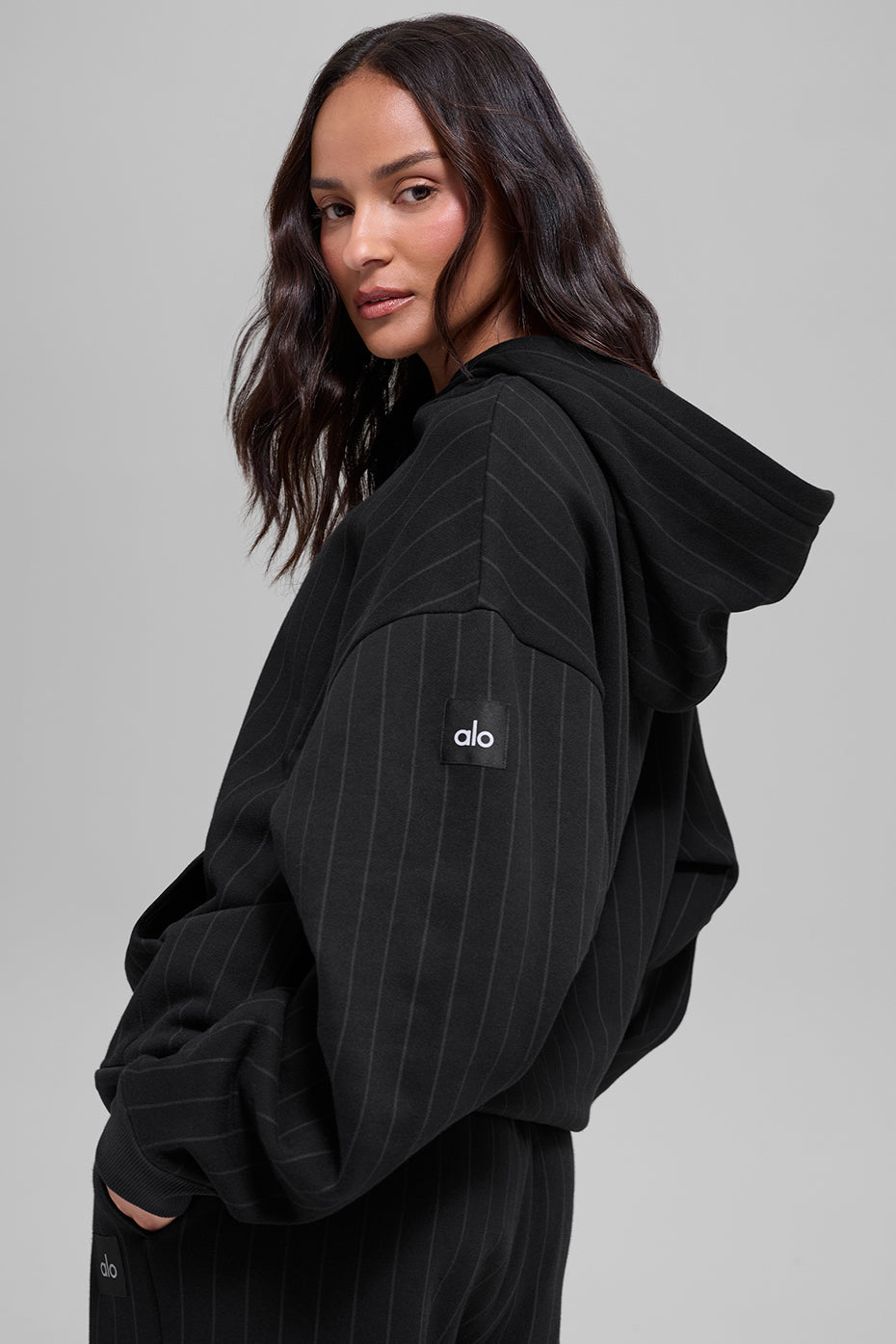 Pinstripe Hoodie - Black Pinstripe