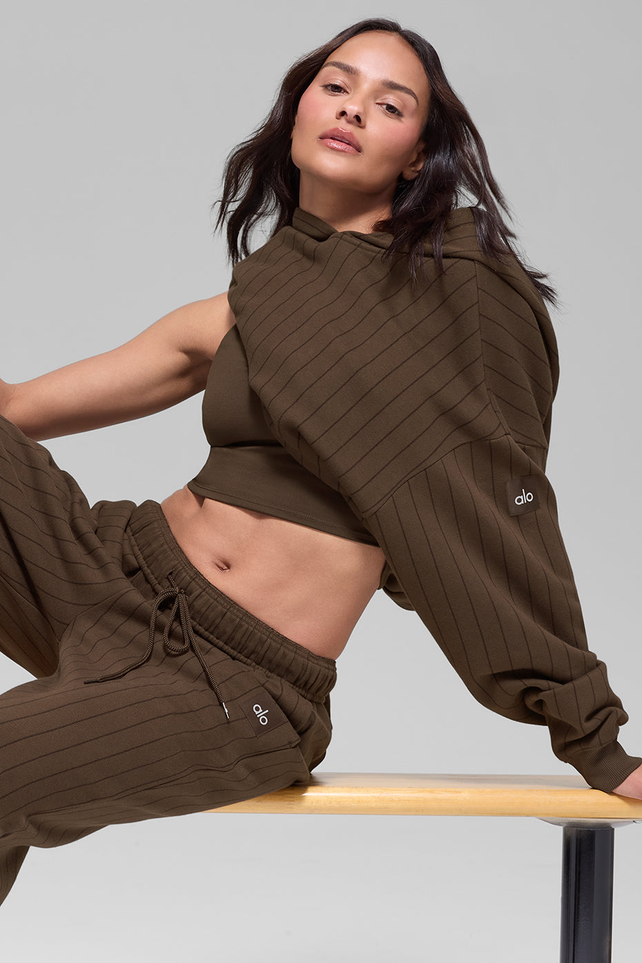 Pinstripe Hoodie - Espresso Pinstripe