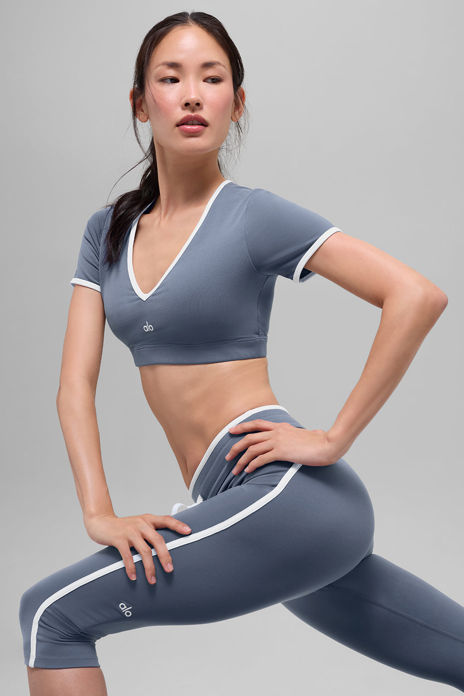 Airbrush Race Pace Short Sleeve - Bluestone/White