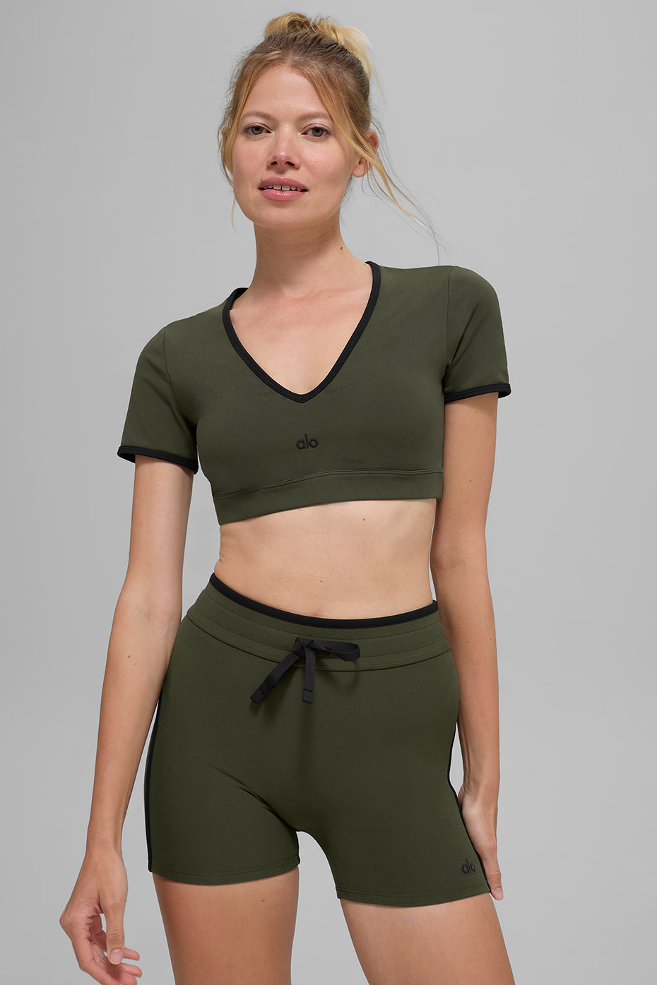 Airbrush Race Pace Short Sleeve - Green Olive/Black