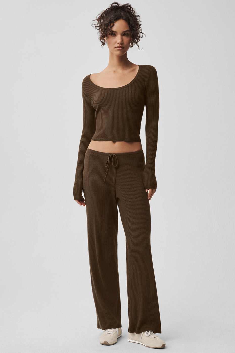 Sweater Knit Unwind Long Sleeve - Espresso