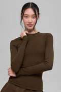 Ribbed Modal Long Sleeve - Espresso