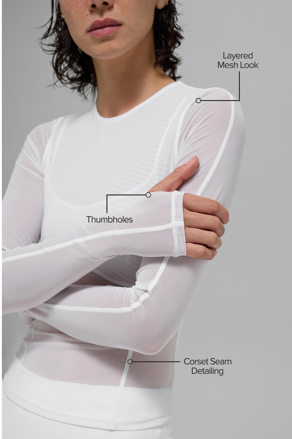 Mesh Winter Twilight Long Sleeve - White