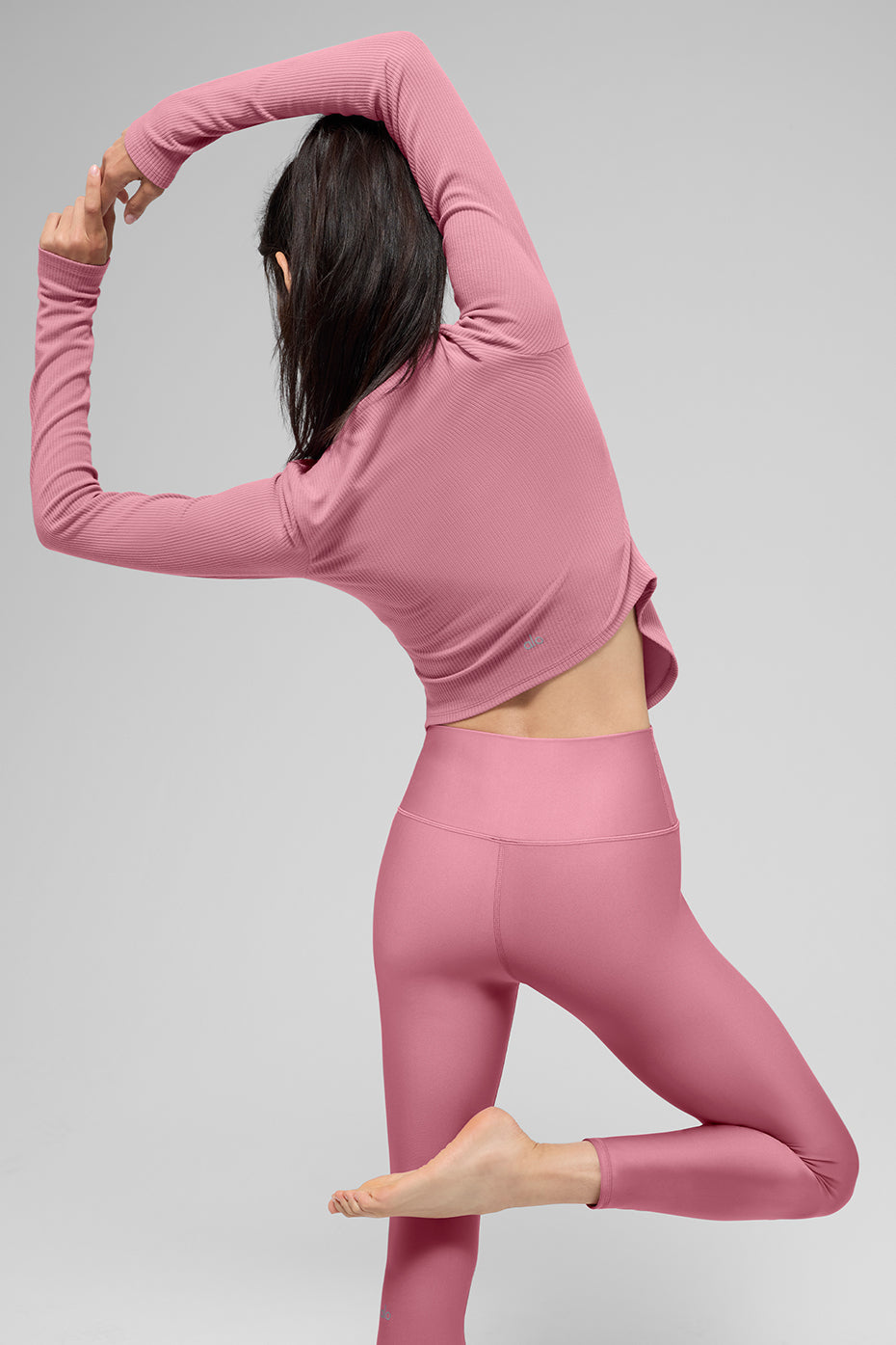 Ribbed Stardust Long Sleeve - Pink Wild Rose