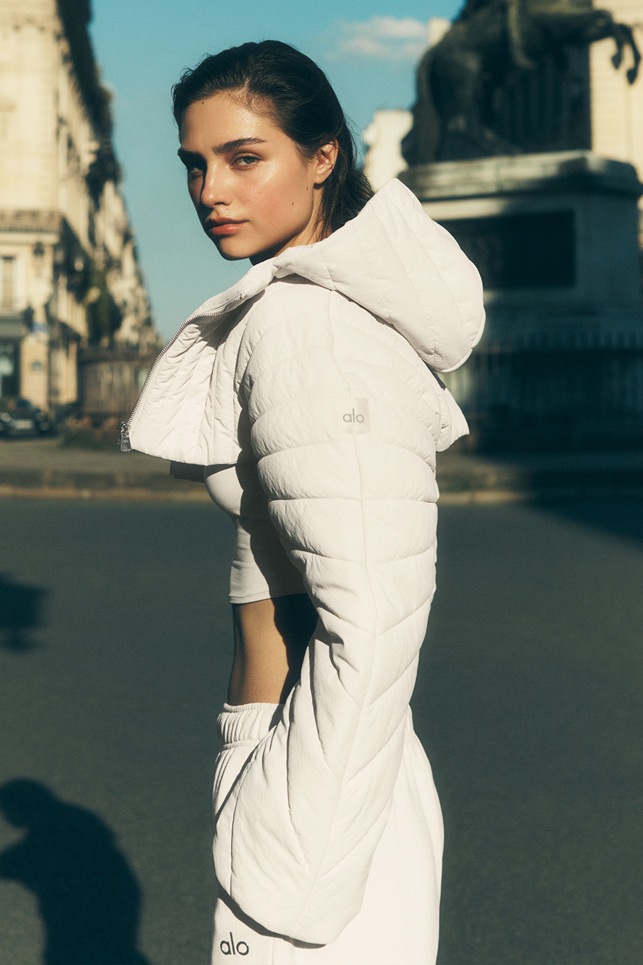 Quilted Starlight Puffer Shrug - Bone