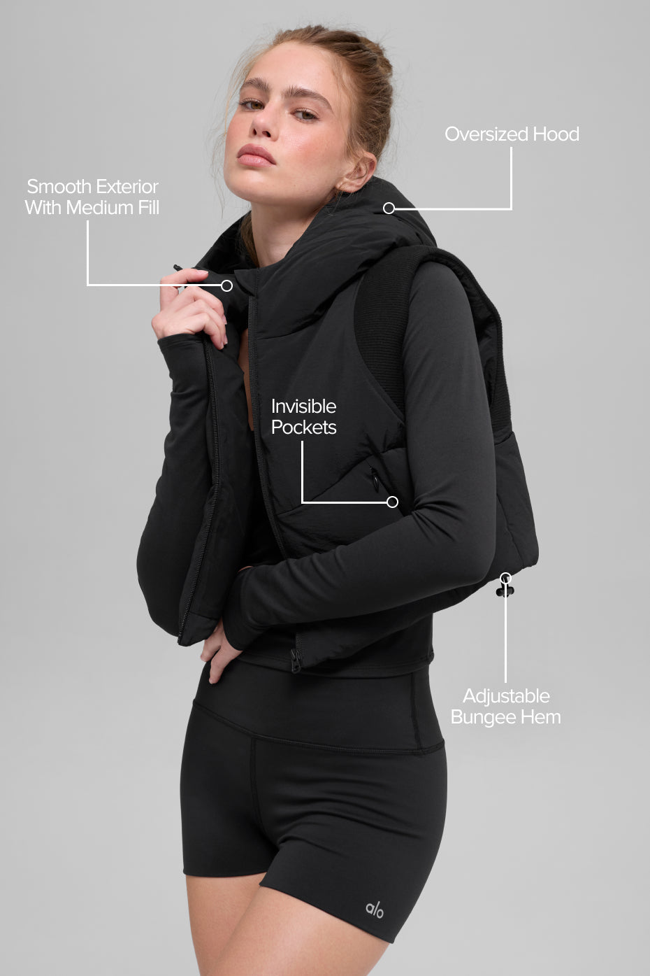 Fast Lane Puffer Vest - Black