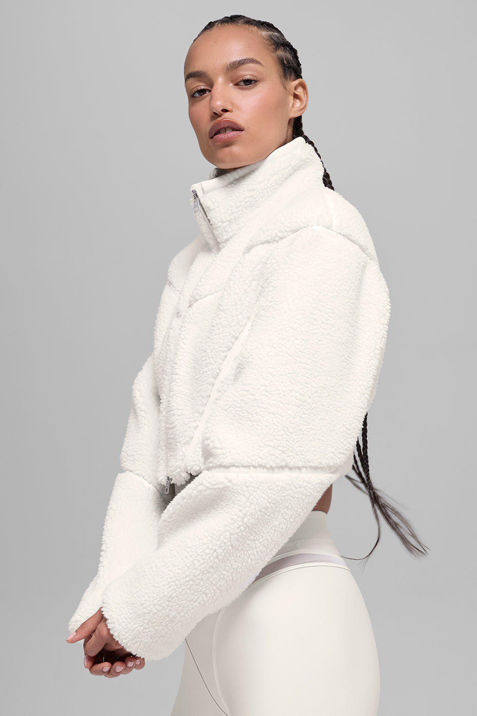 Sherpa Cropped Slope Side Jacket - Ivory