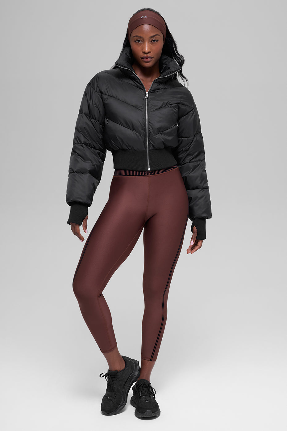 Cropped Atmosphere Puffer - Black