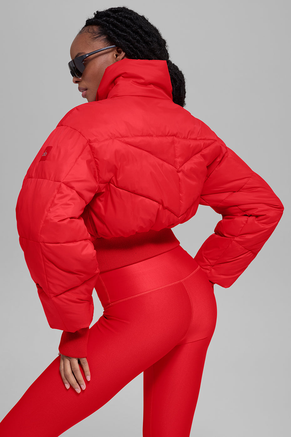 Cropped Atmosphere Puffer - Bright Red