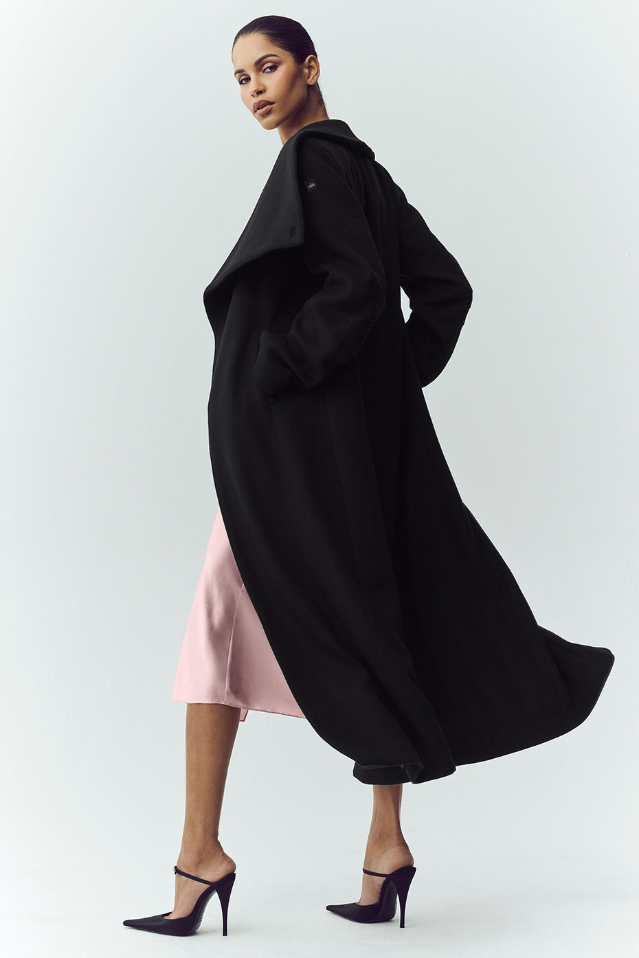 Wool Blend Nightfall Long Coat - Black