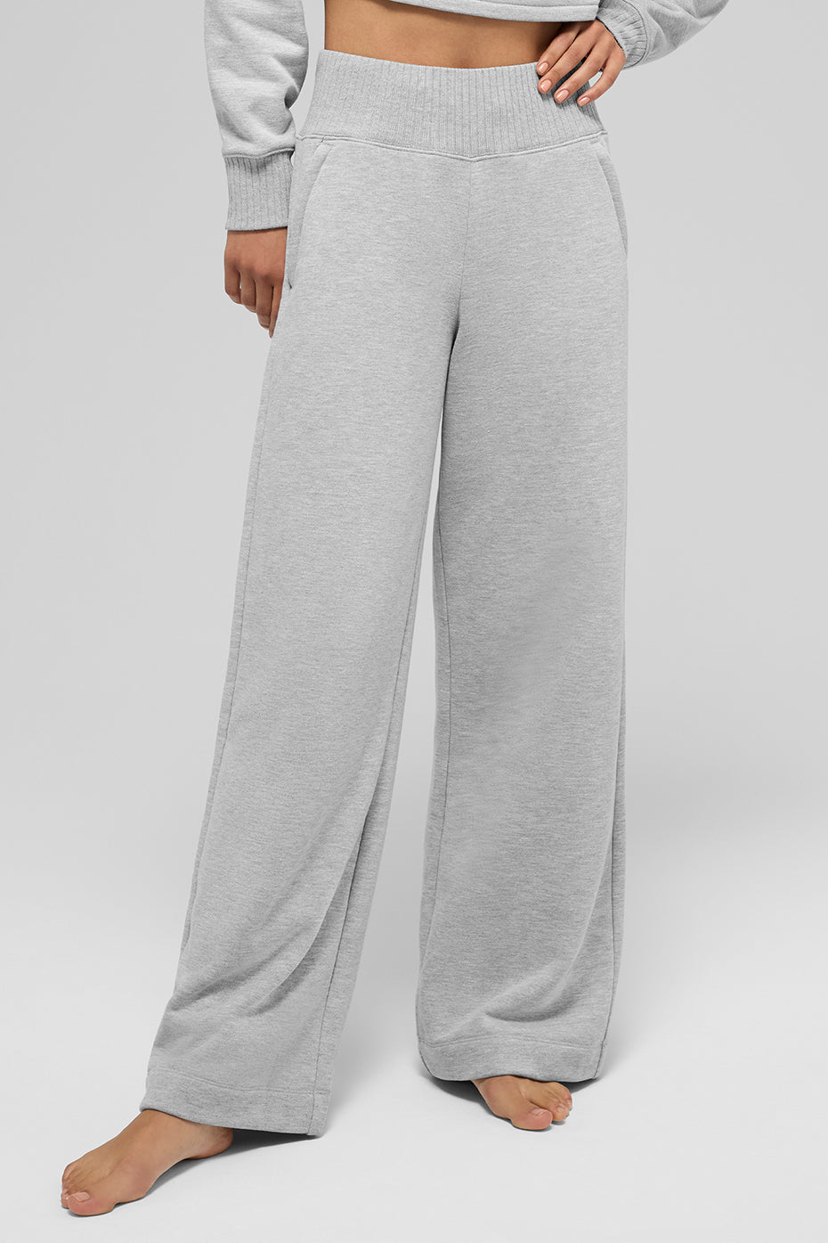 Serenity Wide Leg Sweatpant - Athletic Heather Grey