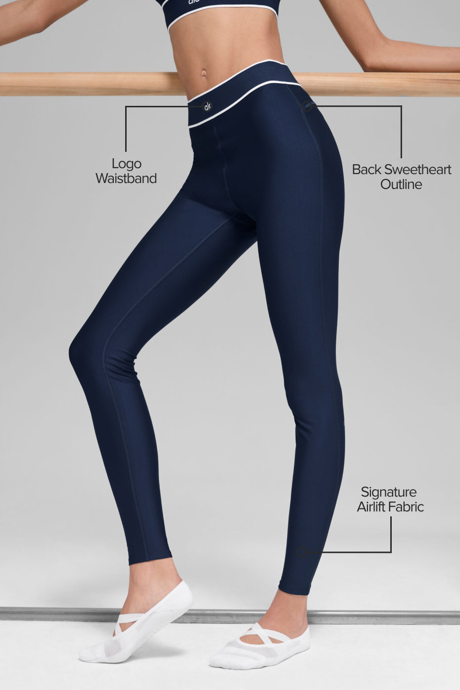 Airlift High-Waist Alignment Legging - Navy/White