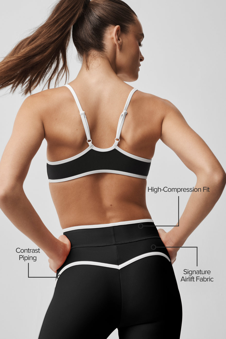 Airlift High Waist Charger 7/8 Legging - Black/White