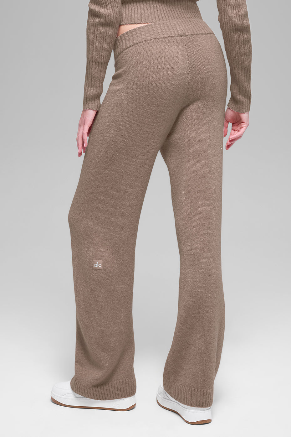 Wool Cashmere High-Waist New Class Wide Leg Pant - Chai Latte