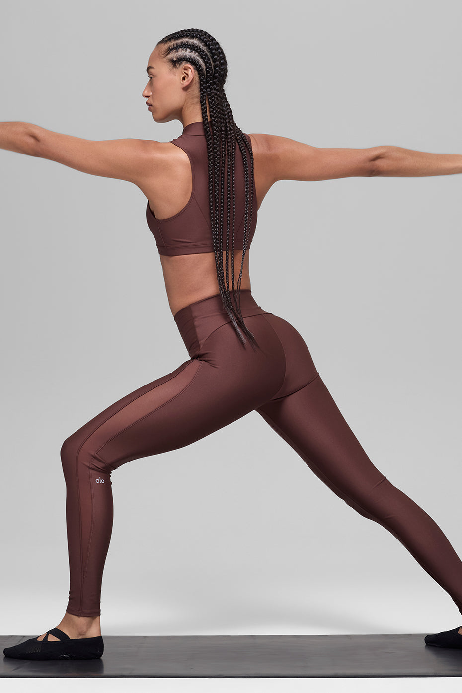 Airlift High-Waist Mesh Infatuation Legging - Brownstone