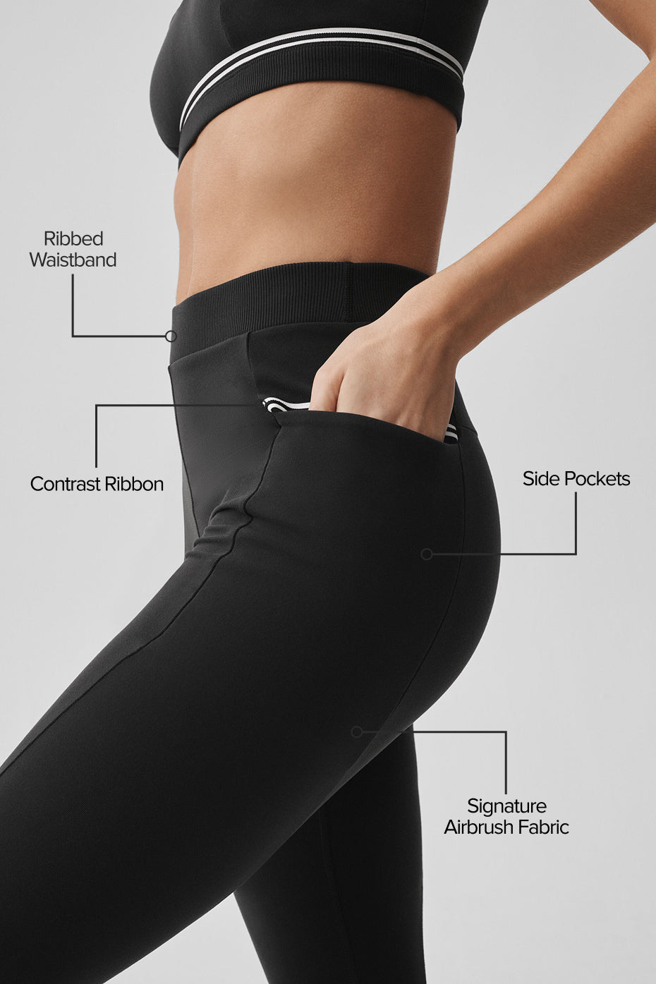 Airbrush High-Waist Fast Track Legging - Black/White