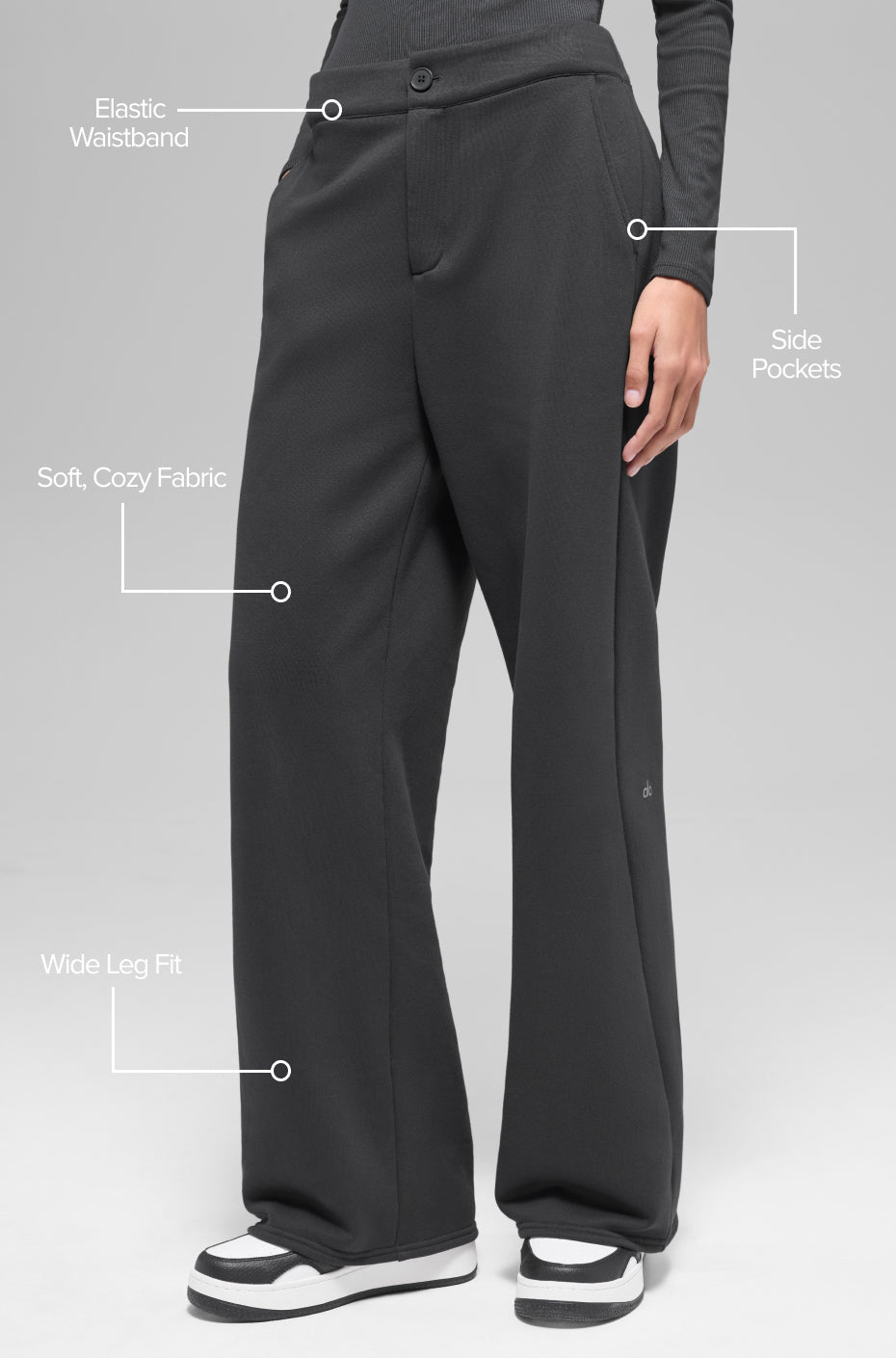 High-Waist Sweatpant Trouser - Anthracite