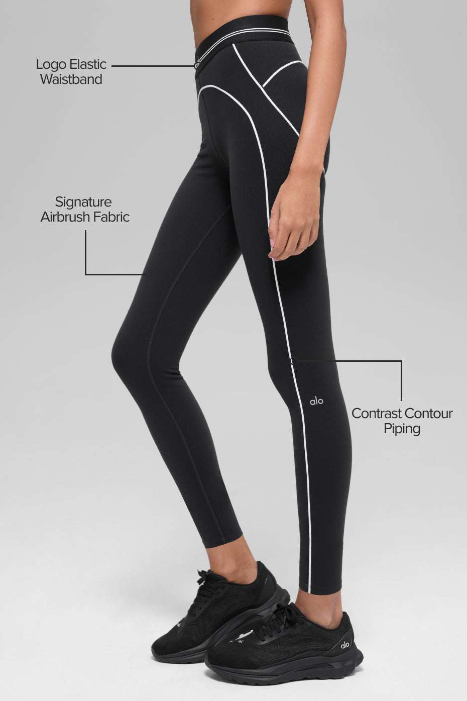 Airbrush High-Waist 7/8 Heart Throb Legging - Black/White