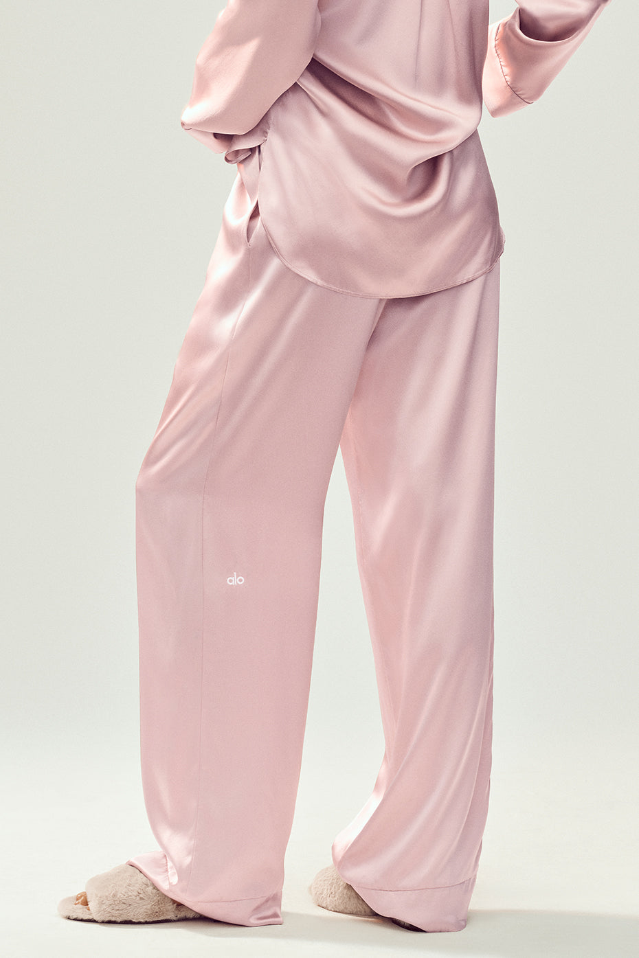 Silk Luminous Pant (Long) - Pink Champagne