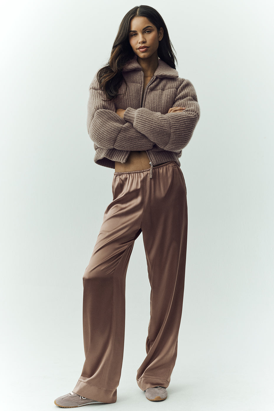 Silk Luminous Pant (Long) - Alpine Cocoa