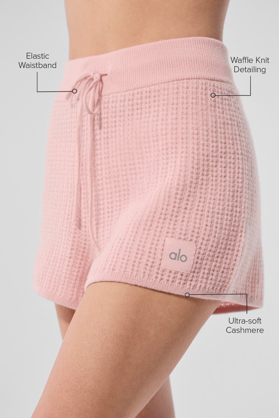 Cashmere High-Waist Plush Waffle Short - Pink Quartz