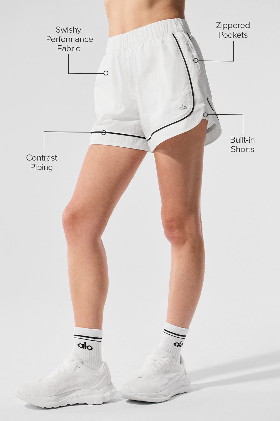 Motivate Track Short - White/Black