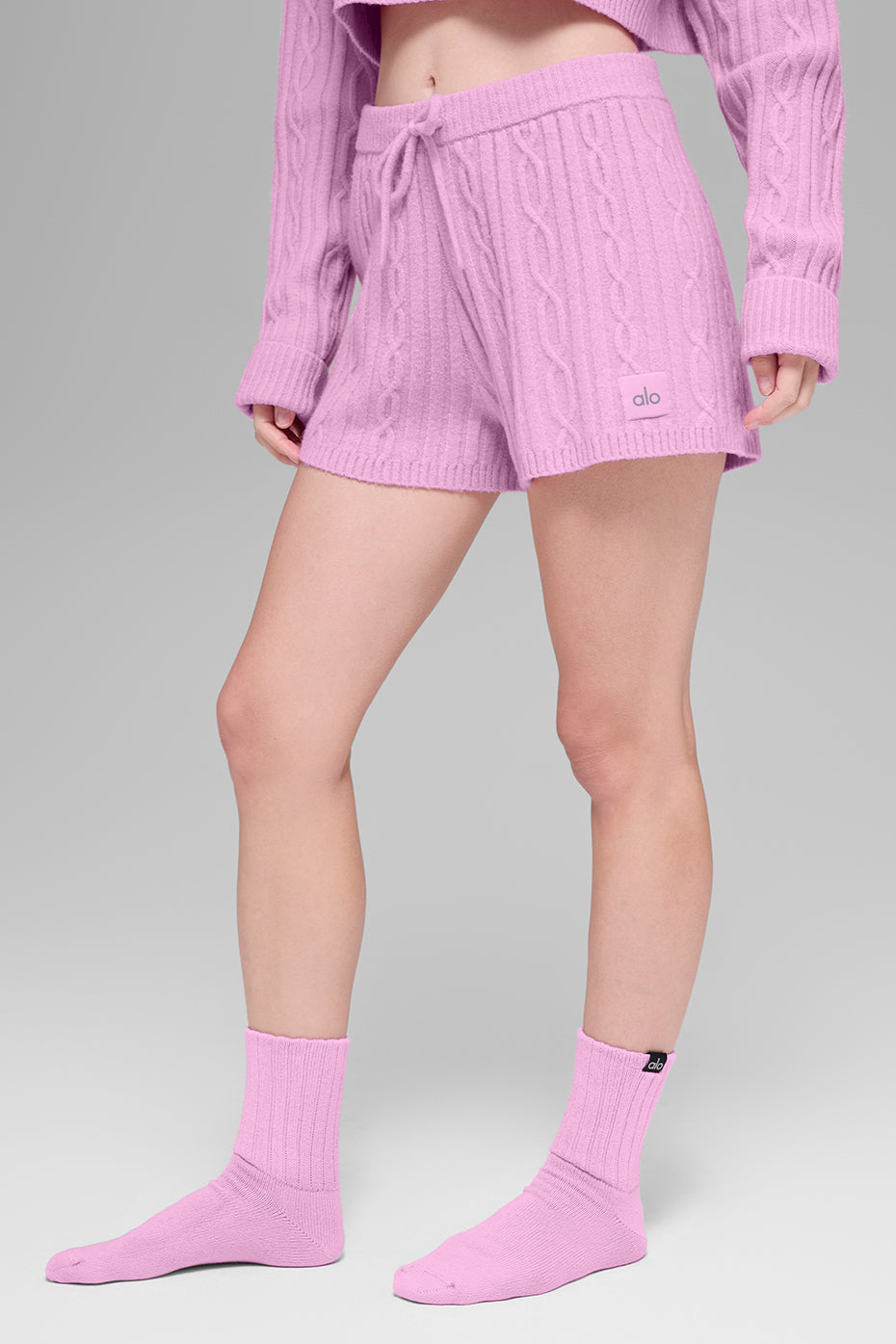 Cable Knit Winter Bliss Short - Candy Heart Pink