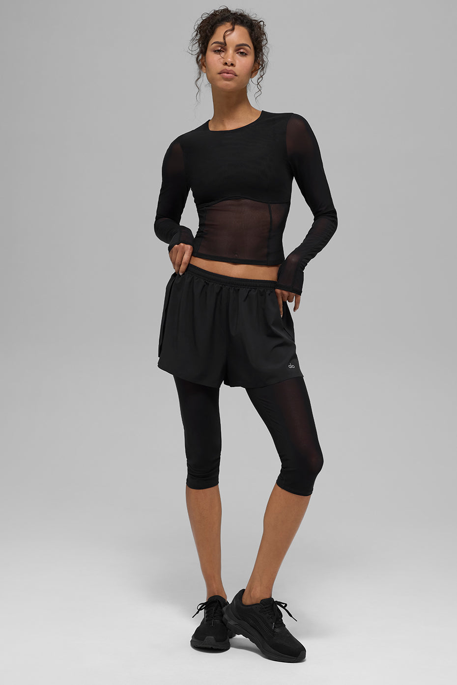 Mesh Front Runner 2 In 1 Short - Black