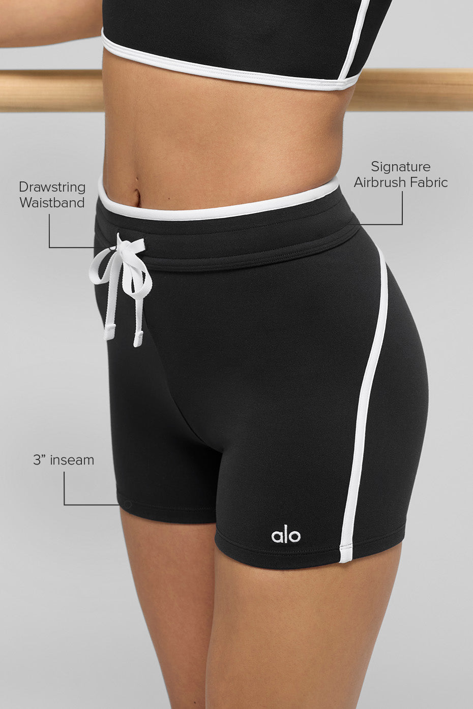 4" Airbrush High-Waist Race Pace Short - Black/White