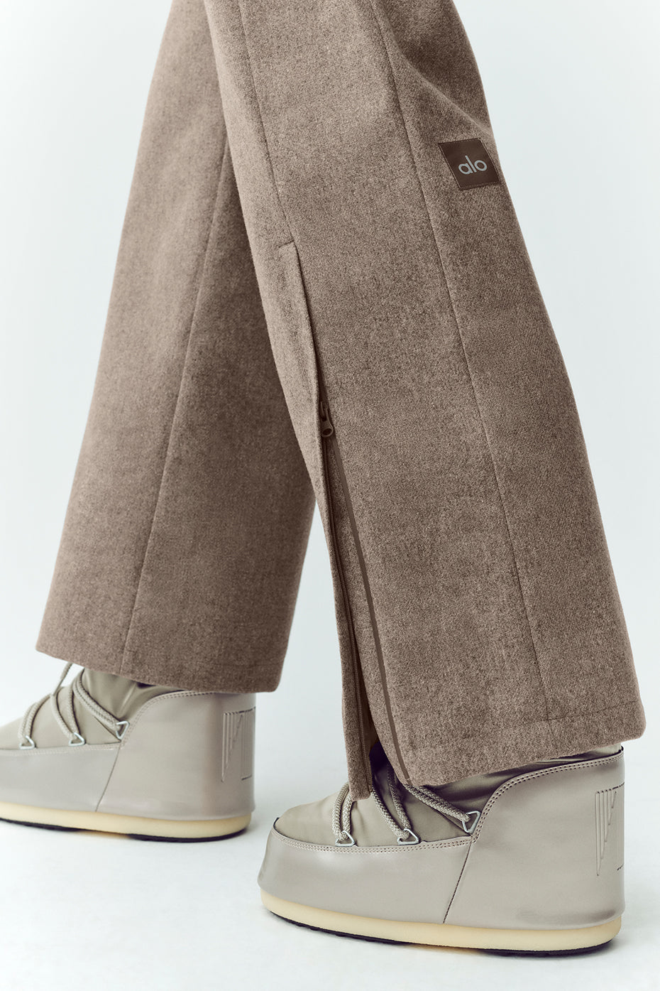 Wool Blend Bunny Slope Bib - Alpine Cocoa Heather