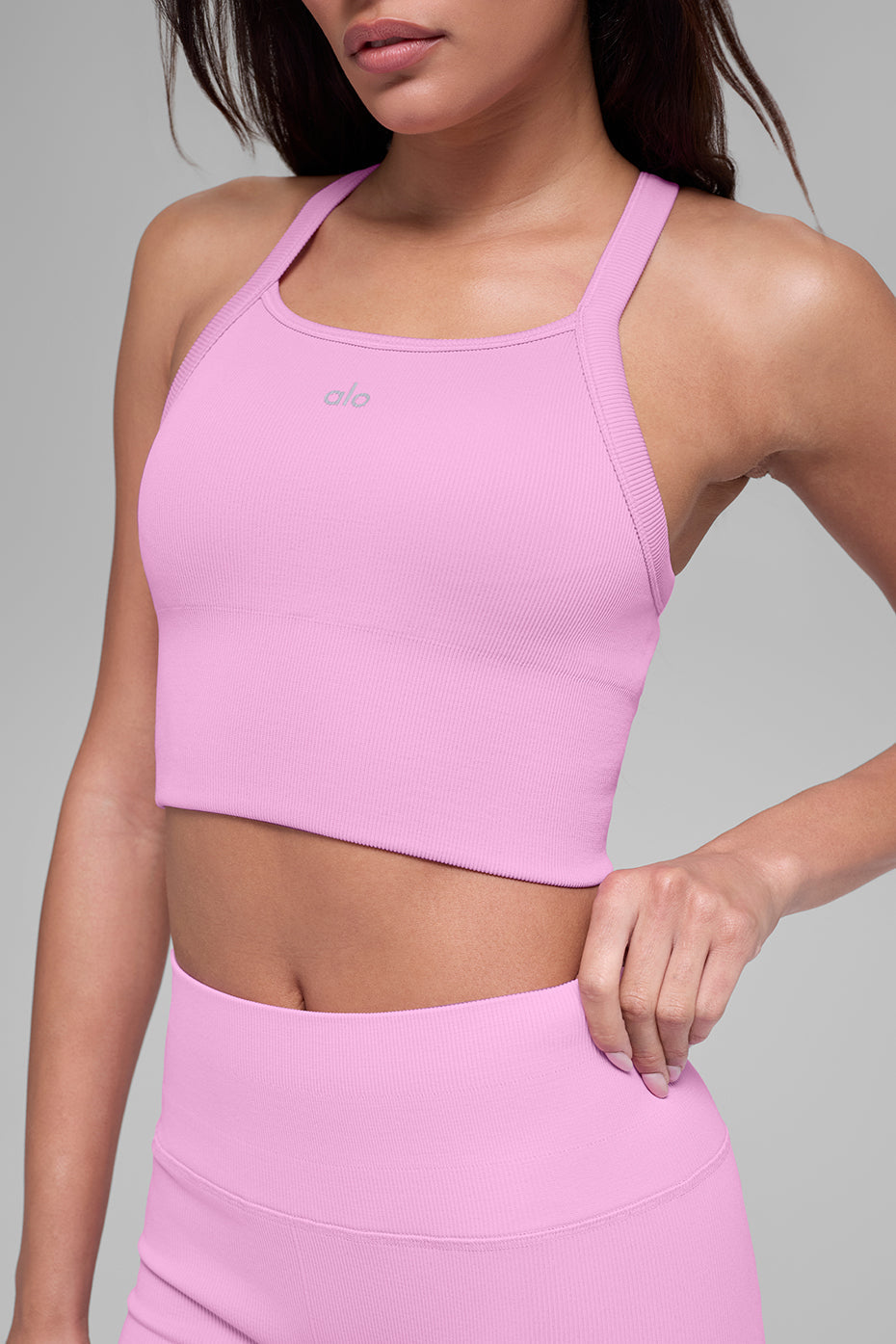 Seamless Ribbed Favorite Bra Tank - Candy Heart Pink