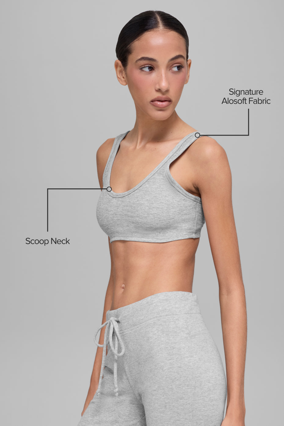 Alosoft Center Stage Bra - Athletic Heather Grey