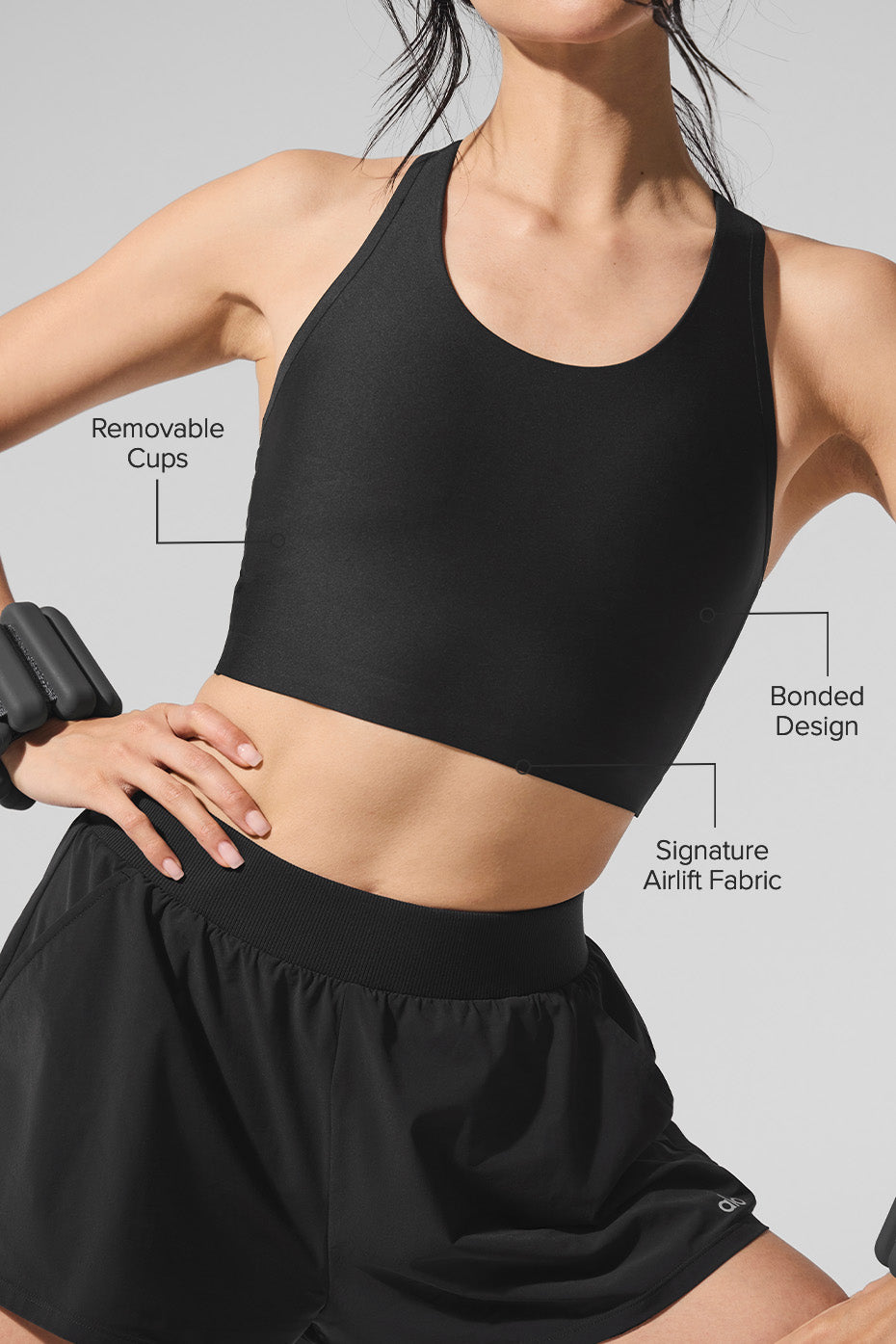 Airlift Super Sleek Bra Tank - Black