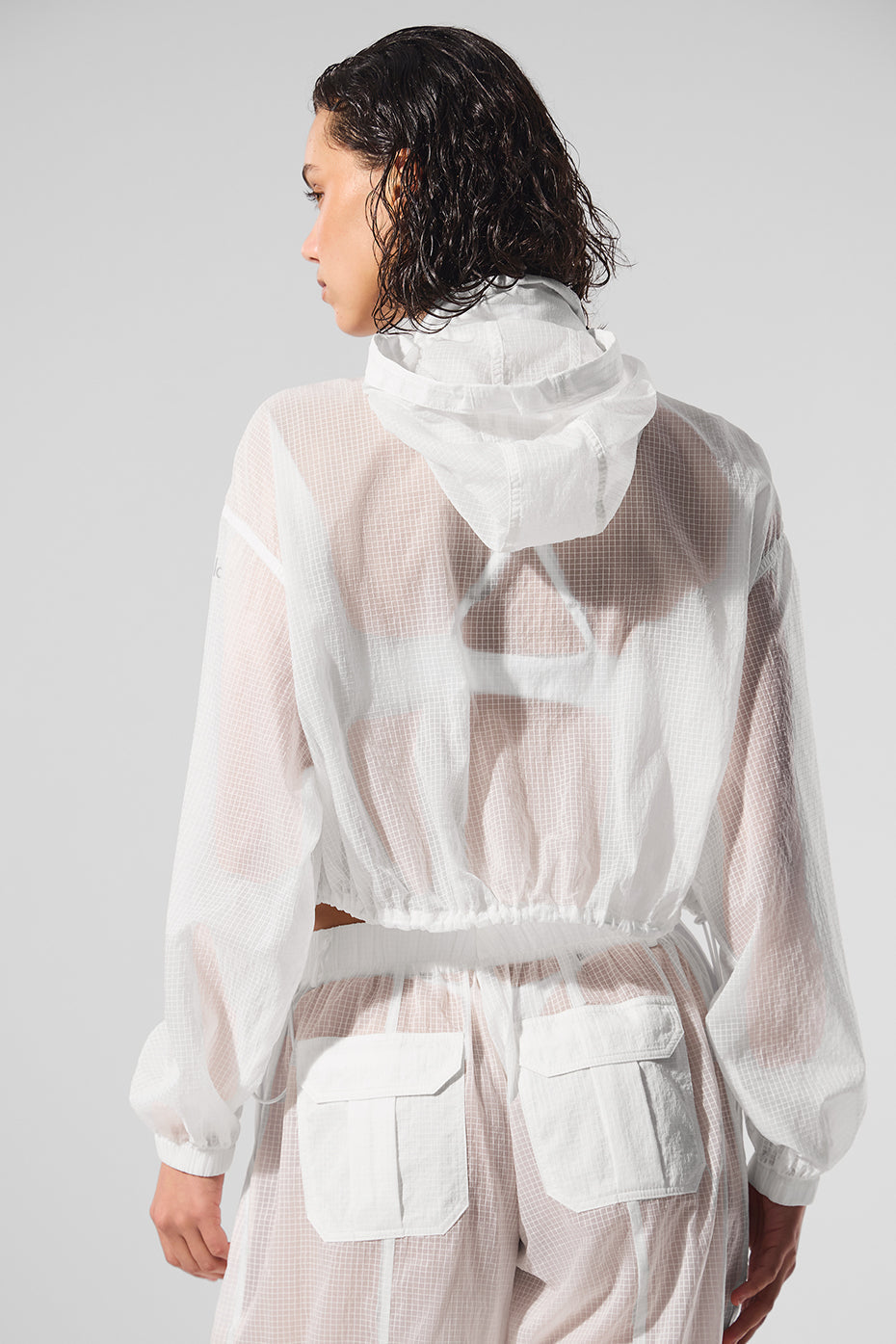 Cropped Game Time Full Zip Jacket - White